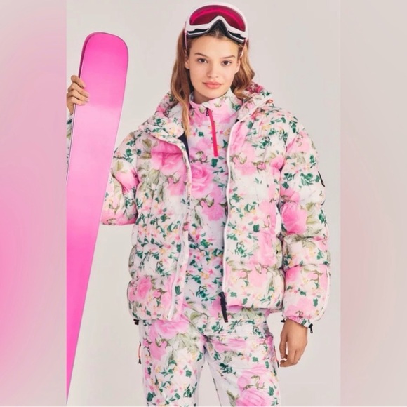 LOVE SHACK FANCY x BOGNER FIRE+ICE Raissa Ski Jacket - Magenta Flower Fields - Picture 2 of 14